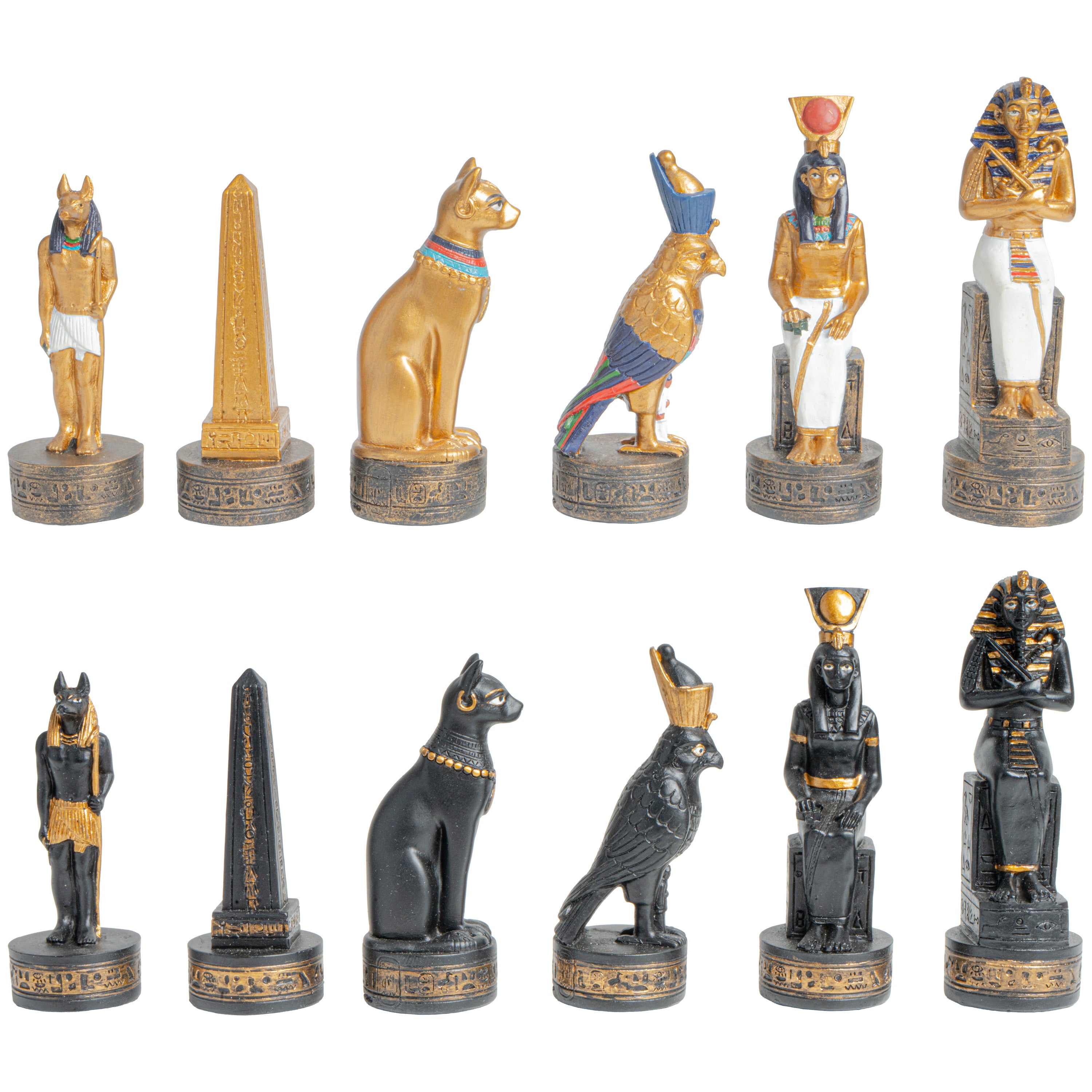 Jeu d'échecs en plomb peint Gaulois & Romains, complet de ses