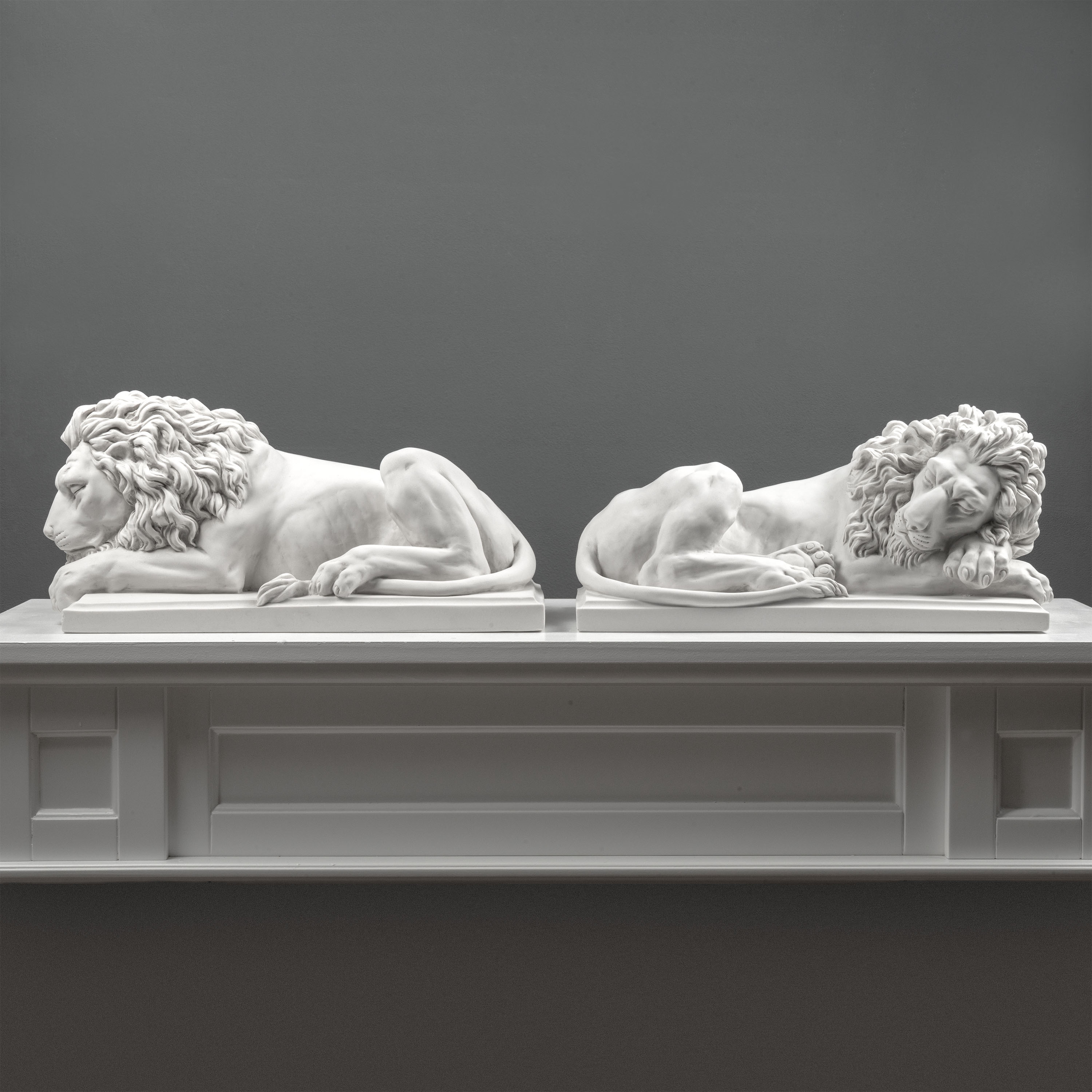 Grands Lions en Paire Sculpture Marbre Grec Romain – The Ancient Home ...