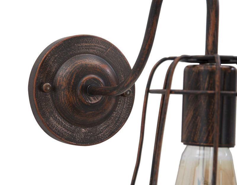 Applique murale industrielle en métal avec abat-jour en fil métallique – Collection Industry