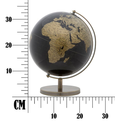 Globe terrestre en bronze et noir