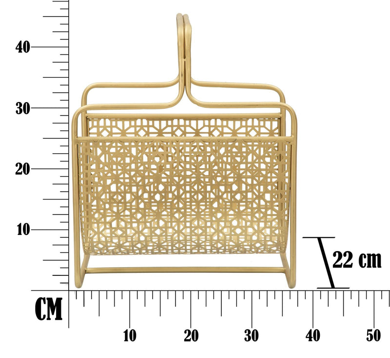 Porte-revues en métal doré