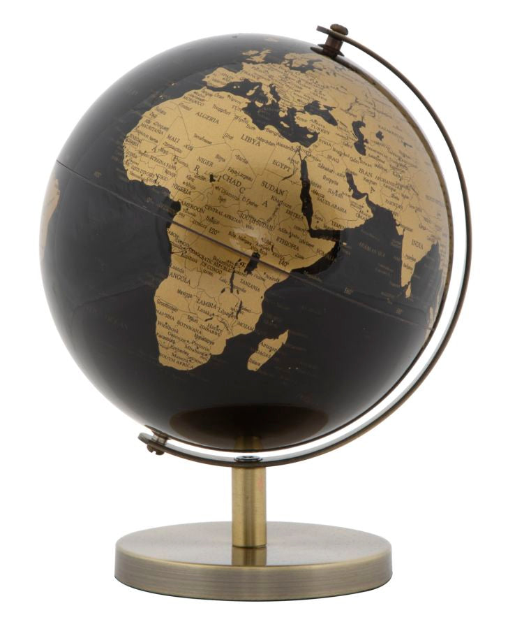 Globe terrestre en bronze et noir (petit)