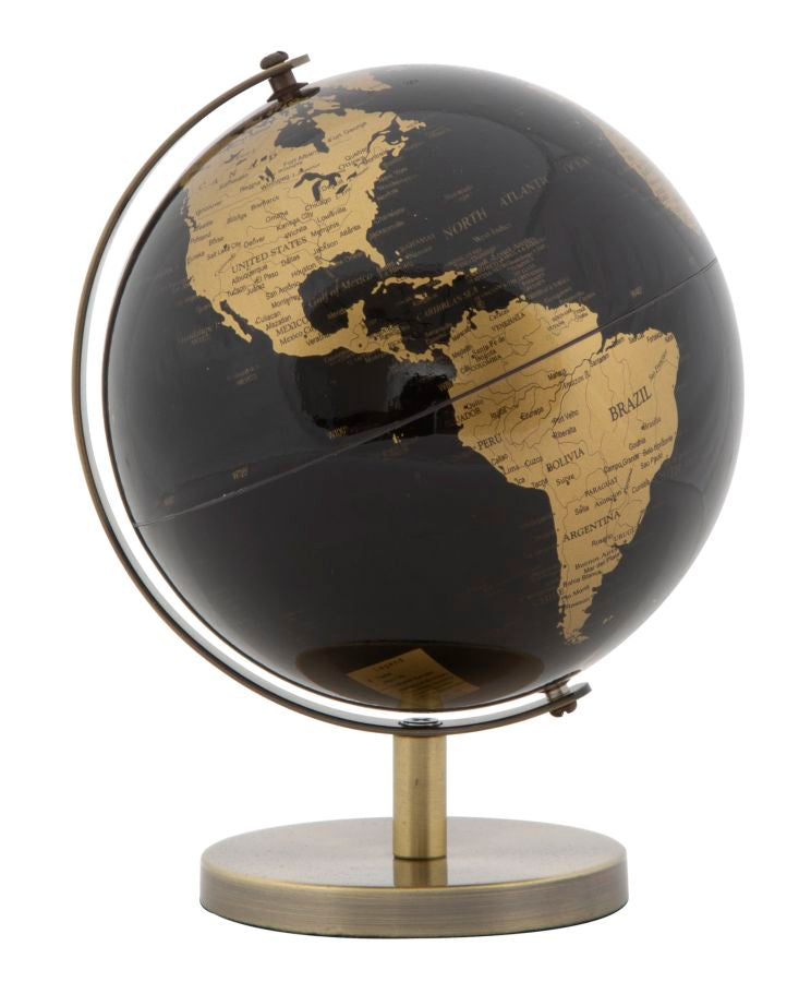 Globe terrestre en bronze et noir (petit)