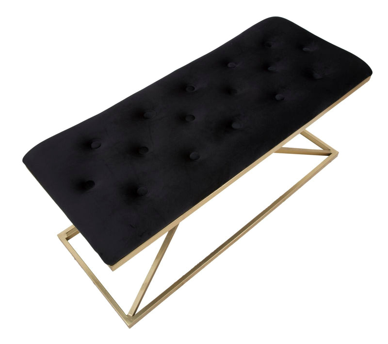 Chaise banc en métal doré et noir - Piramid