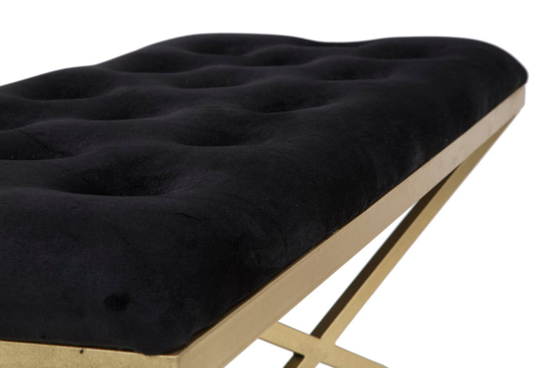 Chaise banc en métal doré et noir - Piramid