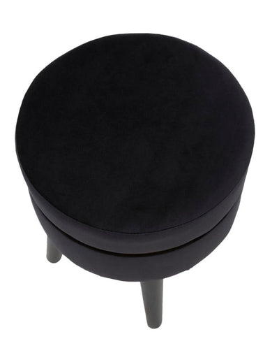 Tabouret rembourré en velours doré et noir