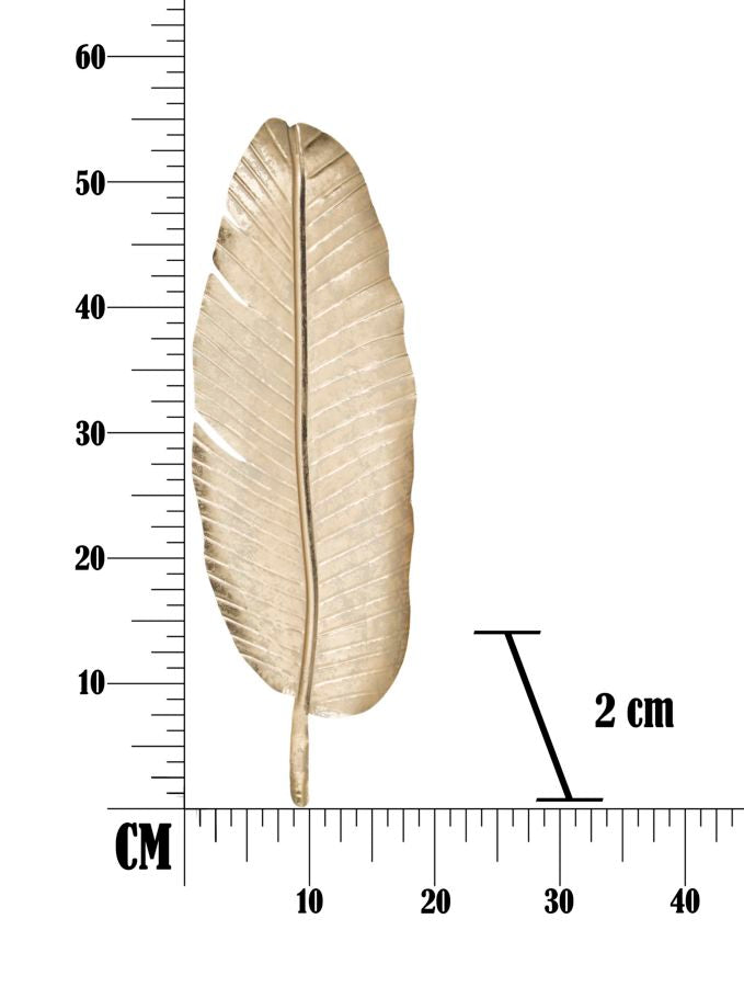 Plateau en métal doré en forme de feuille