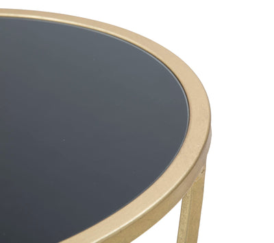 Table ronde sur pied avec base dorée – Support moderne pour plantes