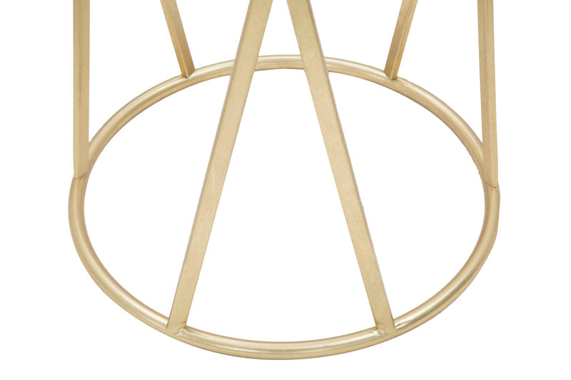 Table ronde sur pied avec base dorée – Support moderne pour plantes