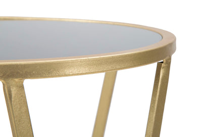 Table ronde sur pied avec base dorée – Support moderne pour plantes