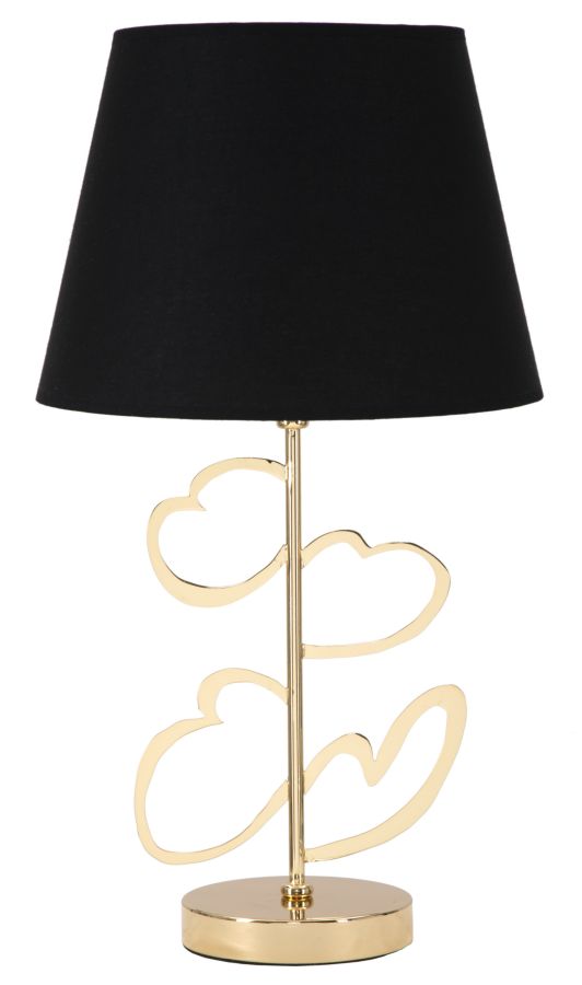 Lampe de table en métal doré et noir avec design de ligne hypnotique