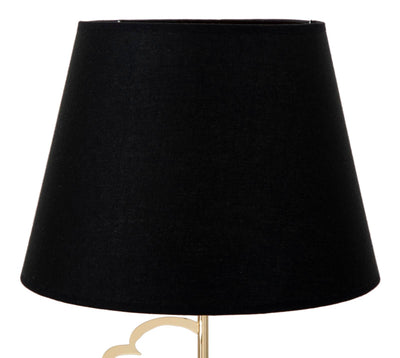 Lampe de table en métal doré et noir avec design de ligne hypnotique