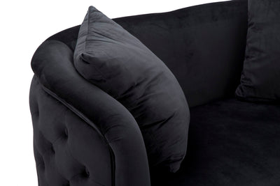 Canapé en velours noir – Canapé rembourré Bucarest