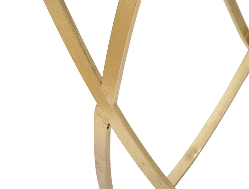 Console en verre avec piètement en métal doré – Table d&