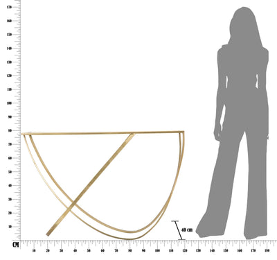 Console en verre avec piètement en métal doré – Table d'entrée moderne