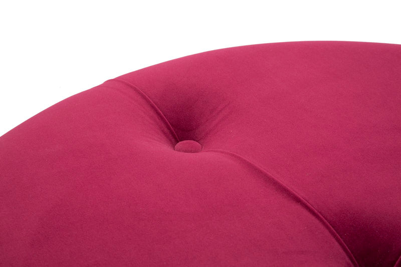 Lot de 2 poufs en velours rouge bordeaux – Paire d&