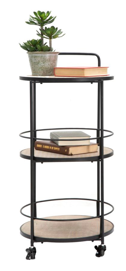 Chariot en métal noir – Étagère roulante Arex