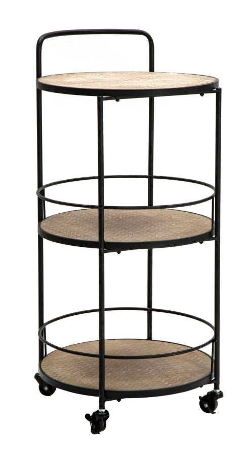 Chariot en métal noir – Étagère roulante Arex