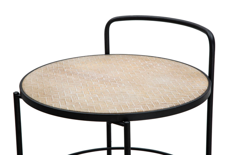 Chariot en métal noir – Étagère roulante Arex