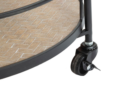 Chariot en métal noir – Étagère roulante Arex