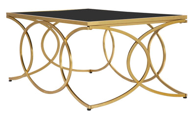 Table console en métal et verre doré