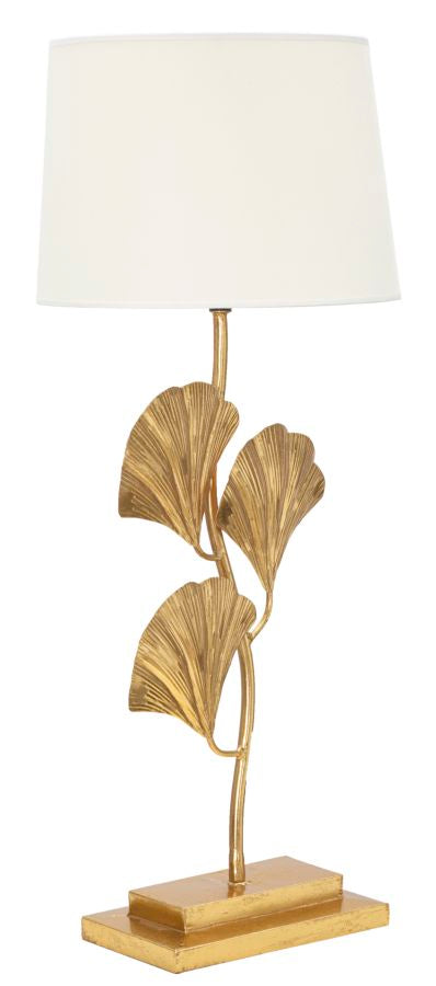 Lampe de table de luxe avec feuilles dorées