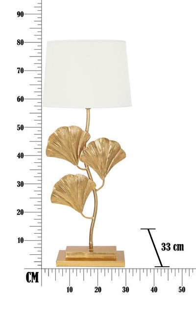 Lampe de table de luxe avec feuilles dorées