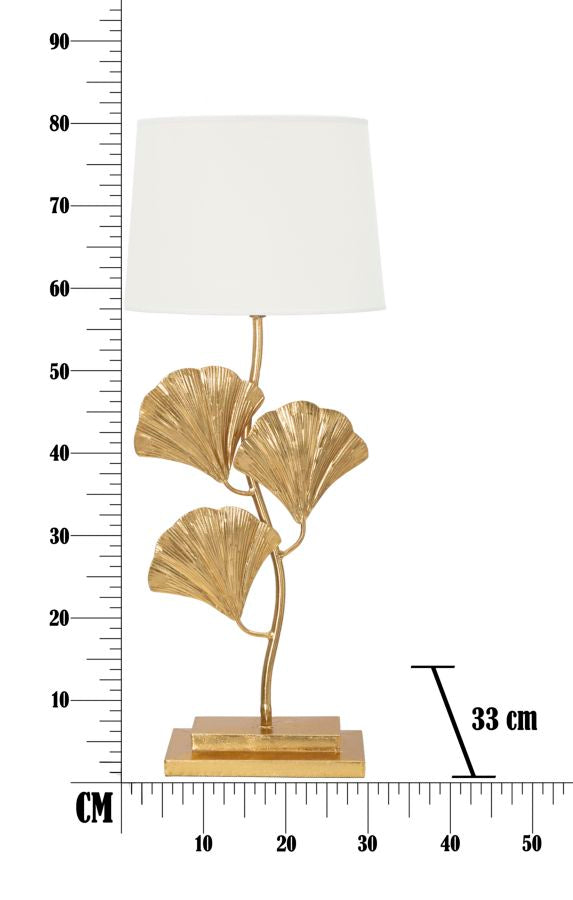 Lampe de table de luxe avec feuilles dorées