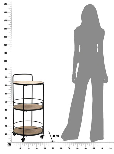 Chariot en métal noir – Étagère roulante Arex