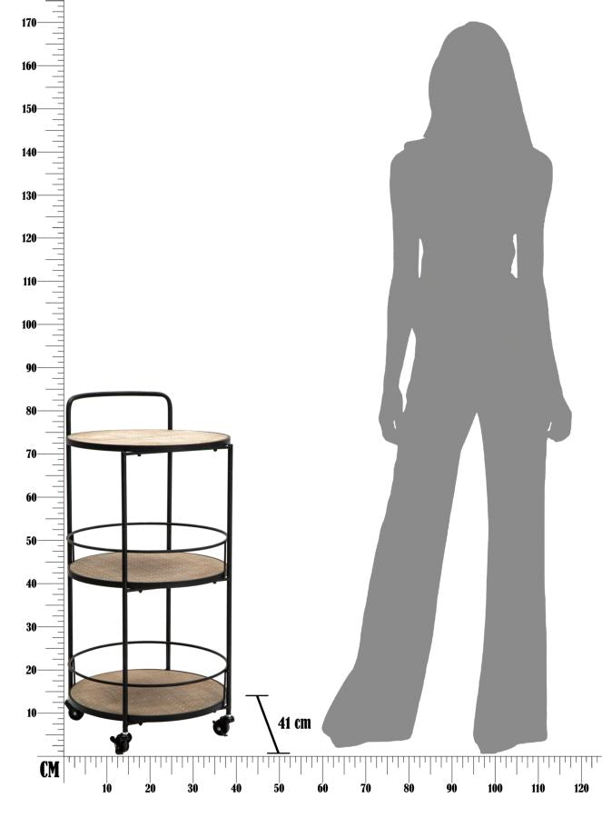 Chariot en métal noir – Étagère roulante Arex