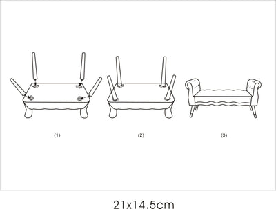 Banc en velours crème