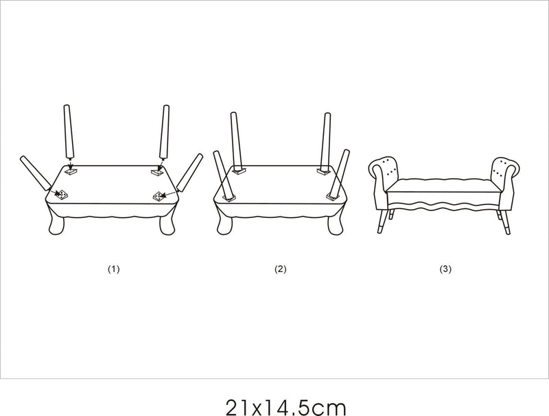 Banc en velours crème