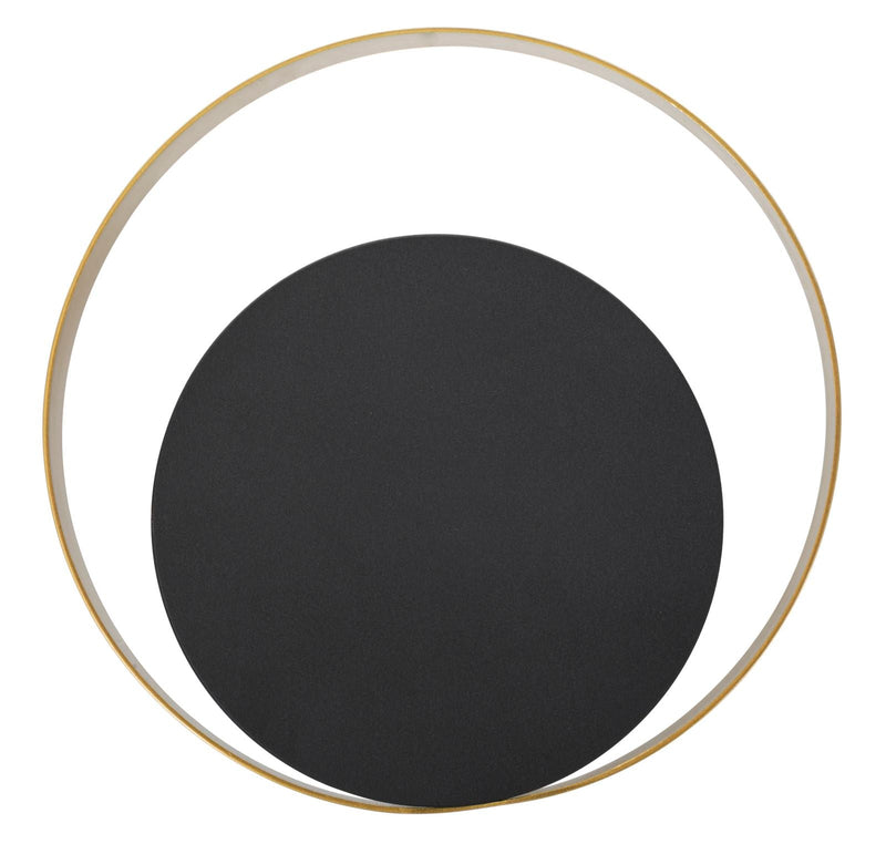 Lampe murale en métal doré et noir avec cercle géométrique