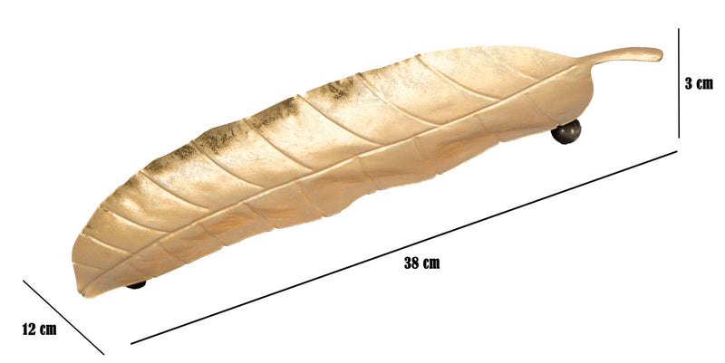 Monnayeur en métal doré en forme de feuille