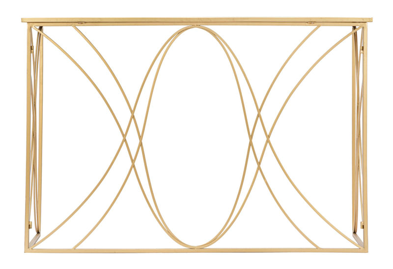 Console en verre avec cadre doré – Table d&