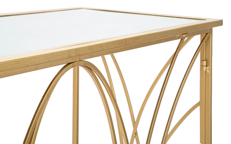 Console en verre avec cadre doré – Table d&