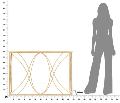 Console en verre avec cadre doré – Table d'entrée moderne Exy