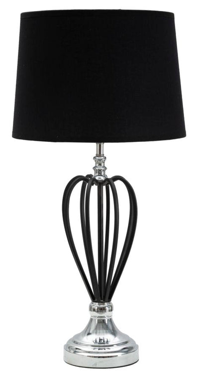 Lampe de table élégante en métal noir et argent