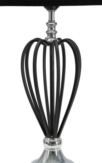 Lampe de table élégante en métal noir et argent