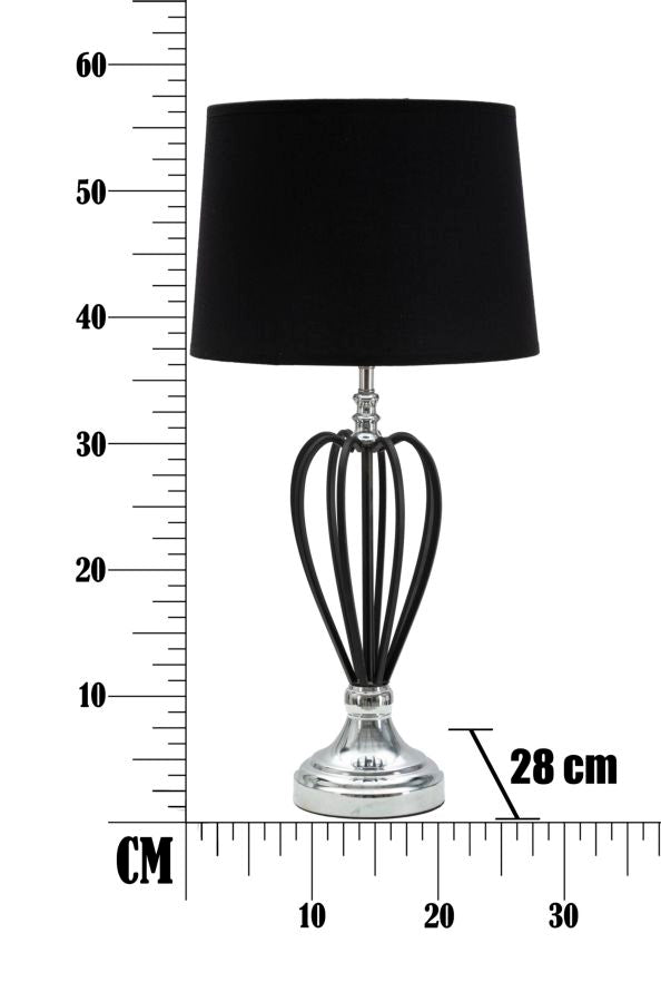 Lampe de table élégante en métal noir et argent