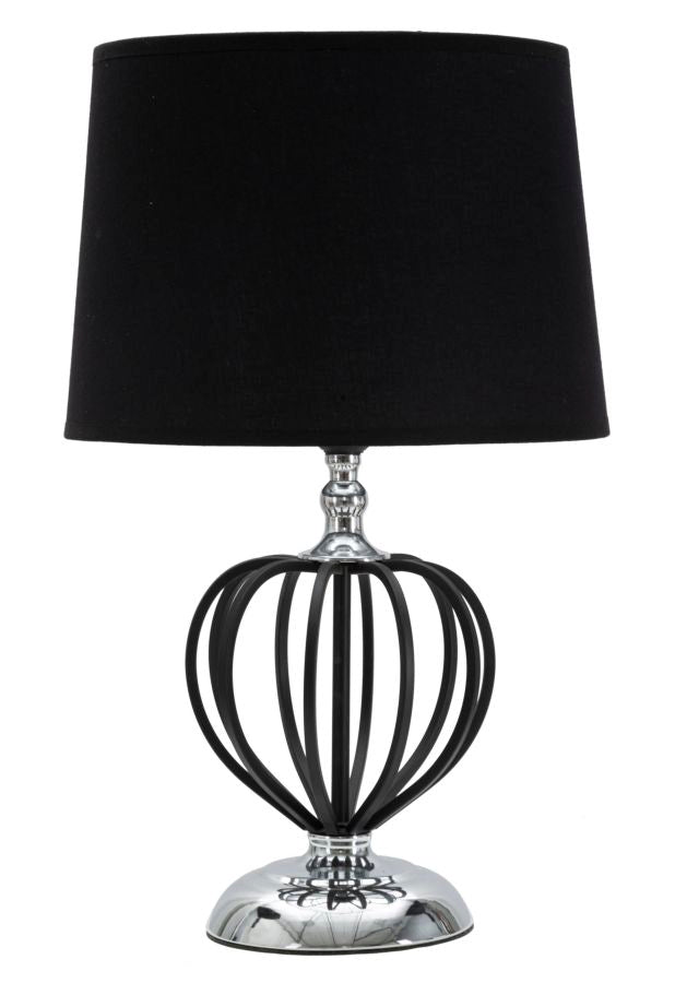 Lampe de table élégante en métal noir et argent