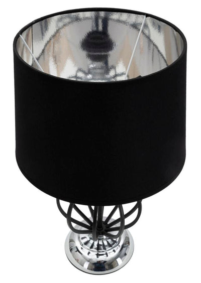 Lampe de table élégante en métal noir et argent