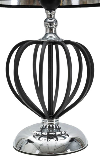 Lampe de table élégante en métal noir et argent