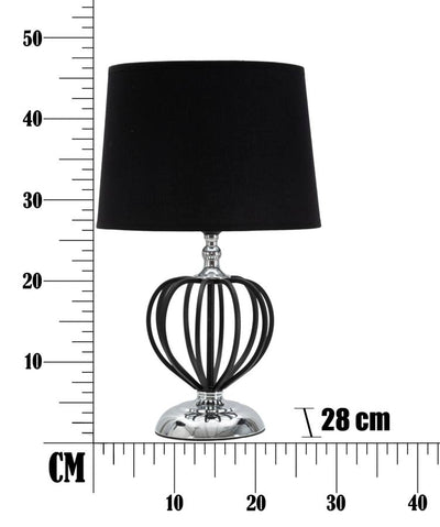 Lampe de table élégante en métal noir et argent