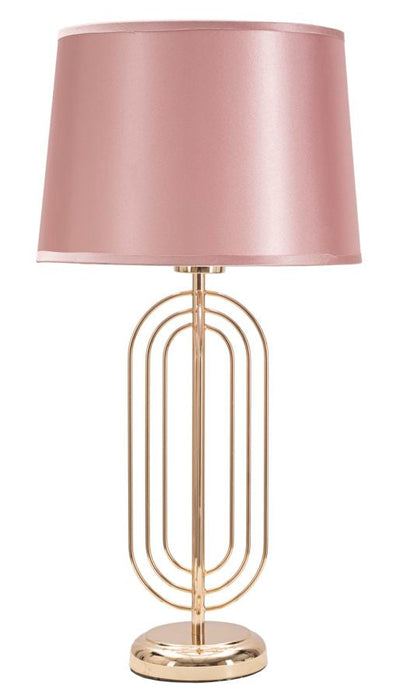 Lampe à poser Glam en métal doré et rose