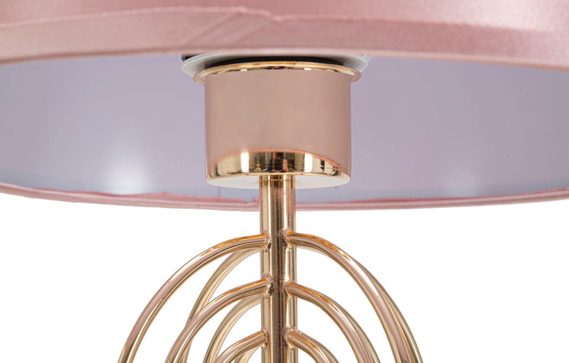 Lampe à poser Glam en métal doré et rose