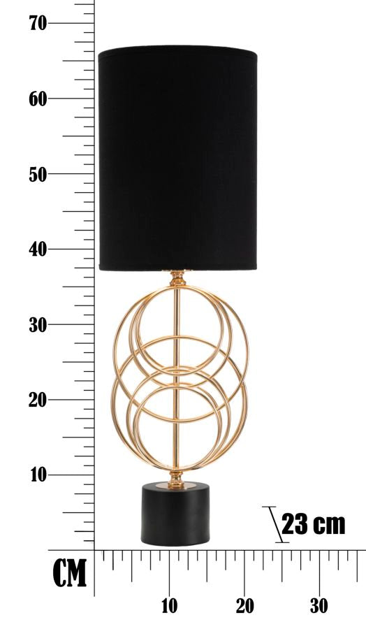 Lampe à poser géométrique en métal doré et noir