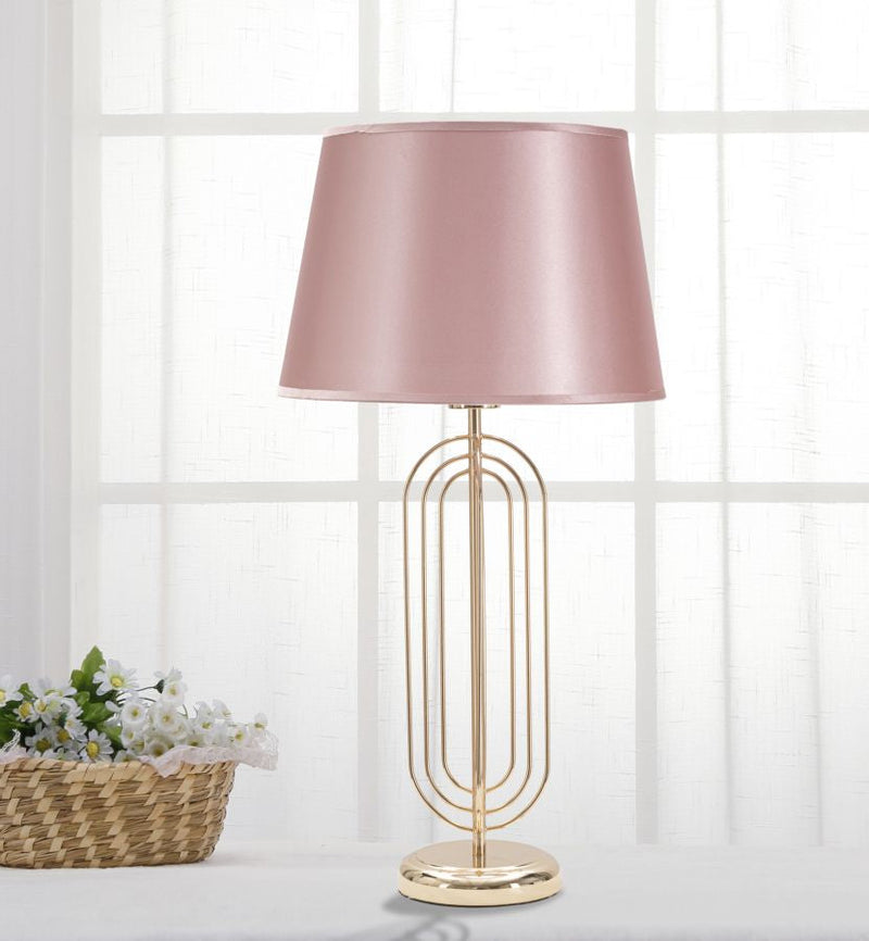 Lampe à poser Glam en métal doré et rose