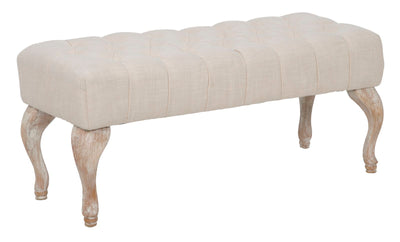 Banc capitonné beige – Siège rembourré classique