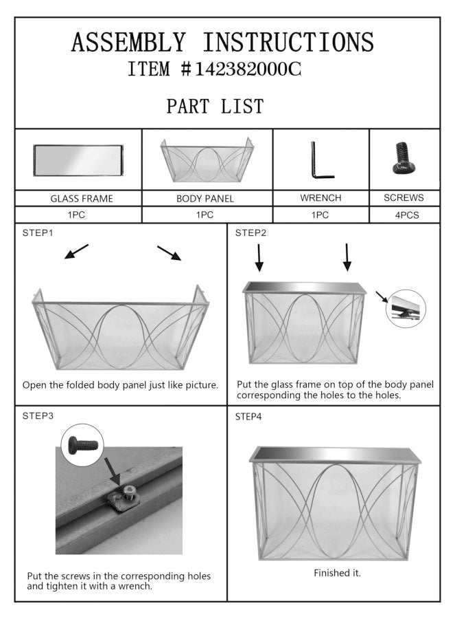 Console en verre avec cadre doré – Table d&